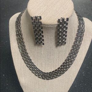 Vintage Silver Necklace and Earring Set